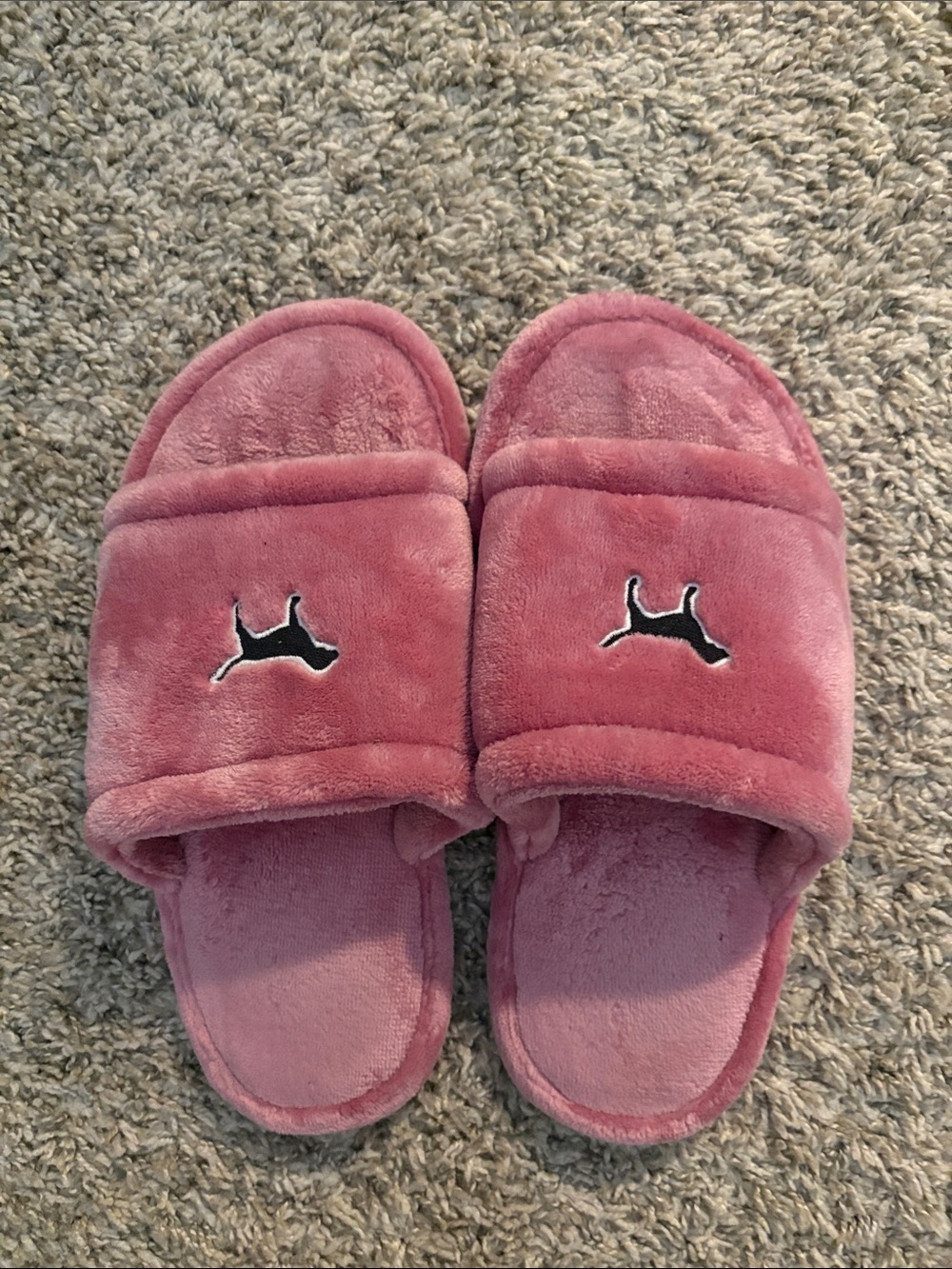PINK Victoria's Secret Plush Slide Slippers - Rose Pink